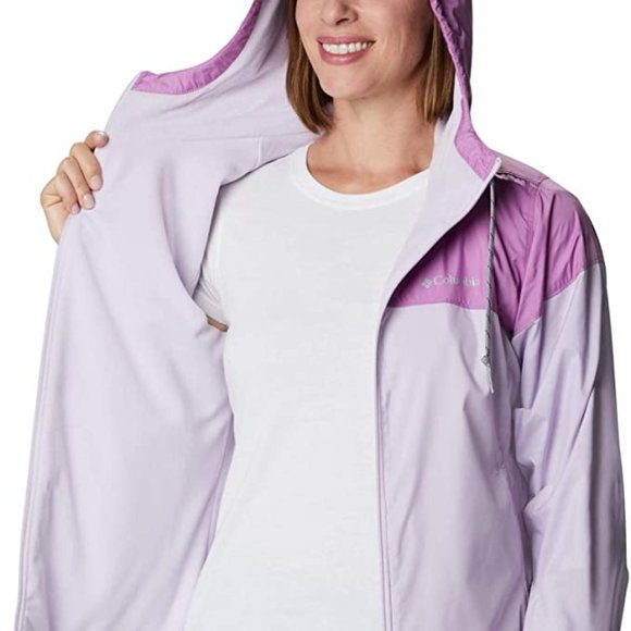 🆕Columbia Women's Flash Forward Lined Windbreaker Jacket, XS-Pale Lilac/Blossom - Picture 1 of 6